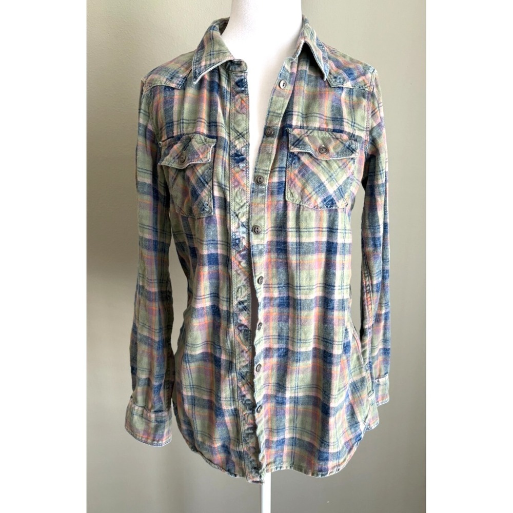 Vintage Orvis FLANNEL Pockets Button-Up Shirt Size X-Small